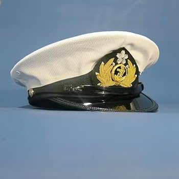 Amazon.co.jp: WW2 大日本帝国海軍 士官軍帽 前章付 日覆付 精密